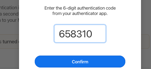 Поле для вставки одноразового пароля