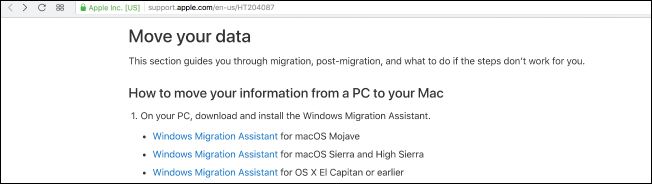 Окно загрузки Windows Migration Assistant на ПК