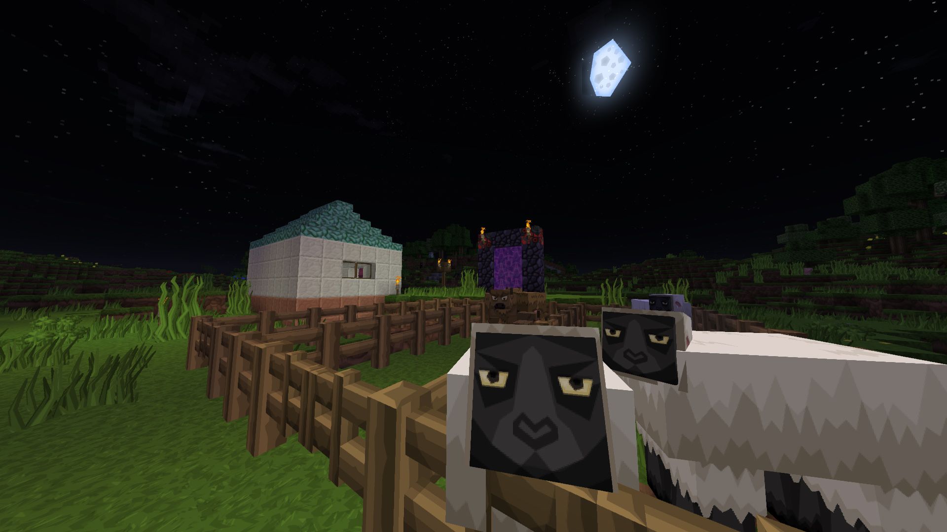 Скриншот Minecraft с применённым ресурс-паком высокого разрешения