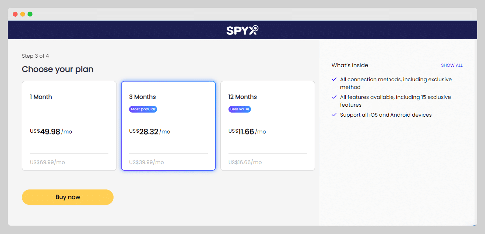 Пример интерфейса SpyX