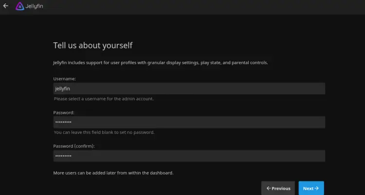 Заполните имя пользователя и пароль