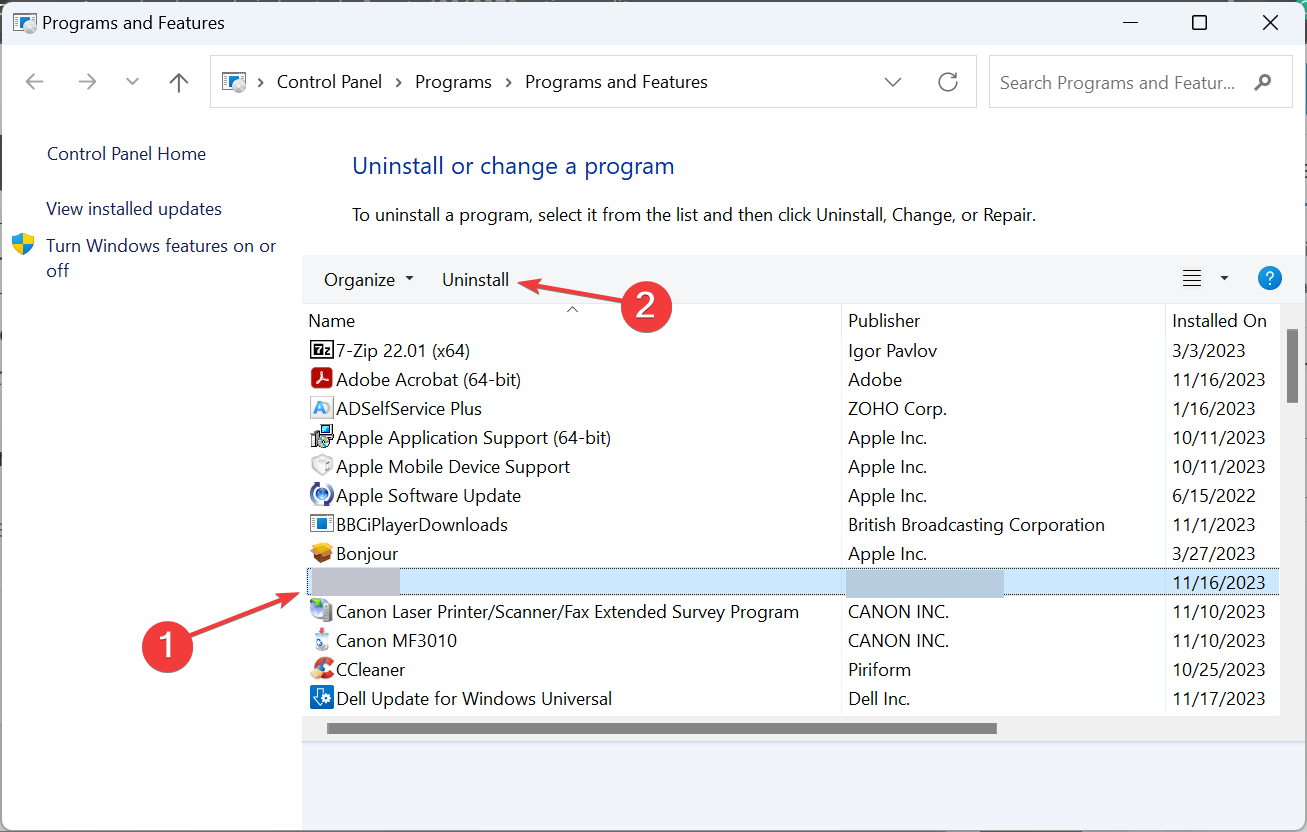 Процесс удаления Rocket League
