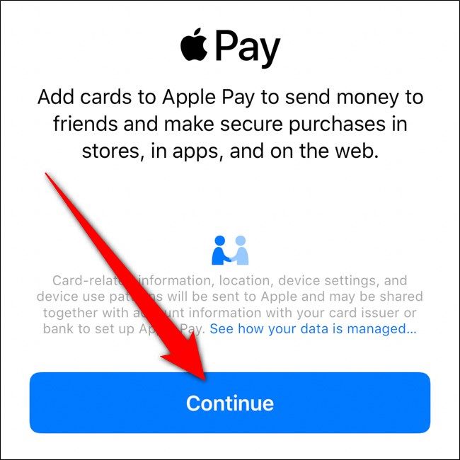 iPhone Apple Wallet Tap Continue