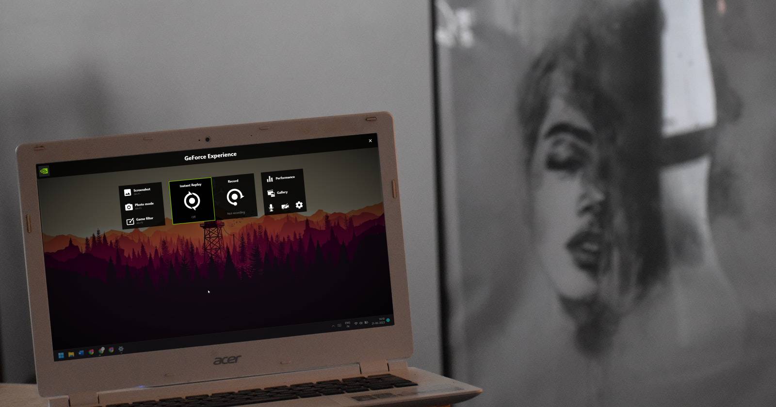 Nvidia GeForce Overlay on a Windows 11 laptop