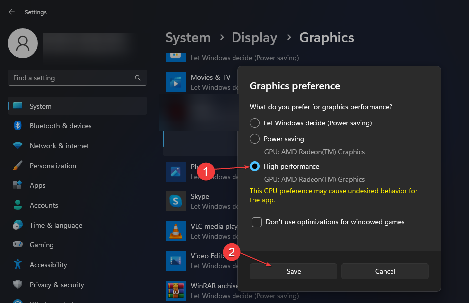 Настройка графики в Windows для конкретного приложения