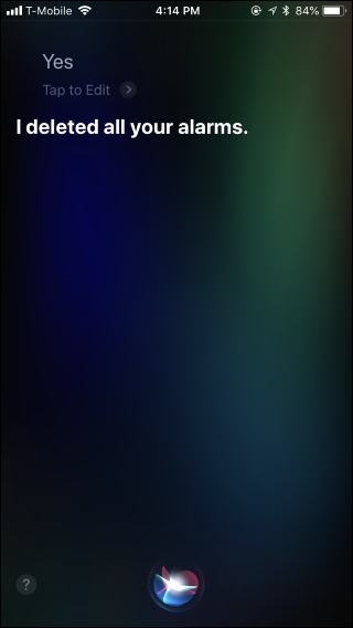 Подтверждение: все будильники удалены из приложения Часы