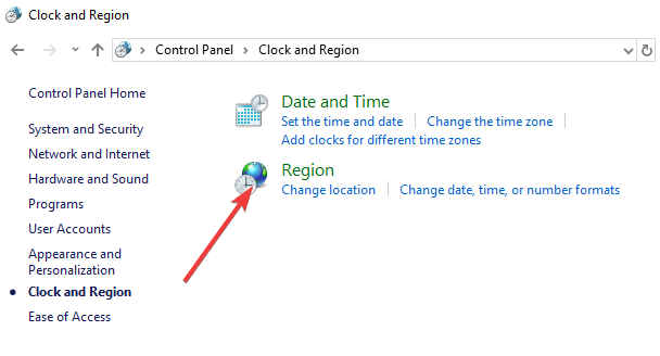 Параметры региона
