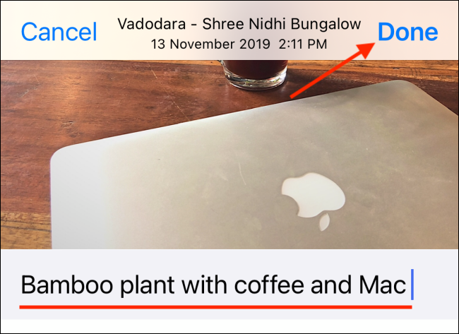 Нажать Done после ввода подписи