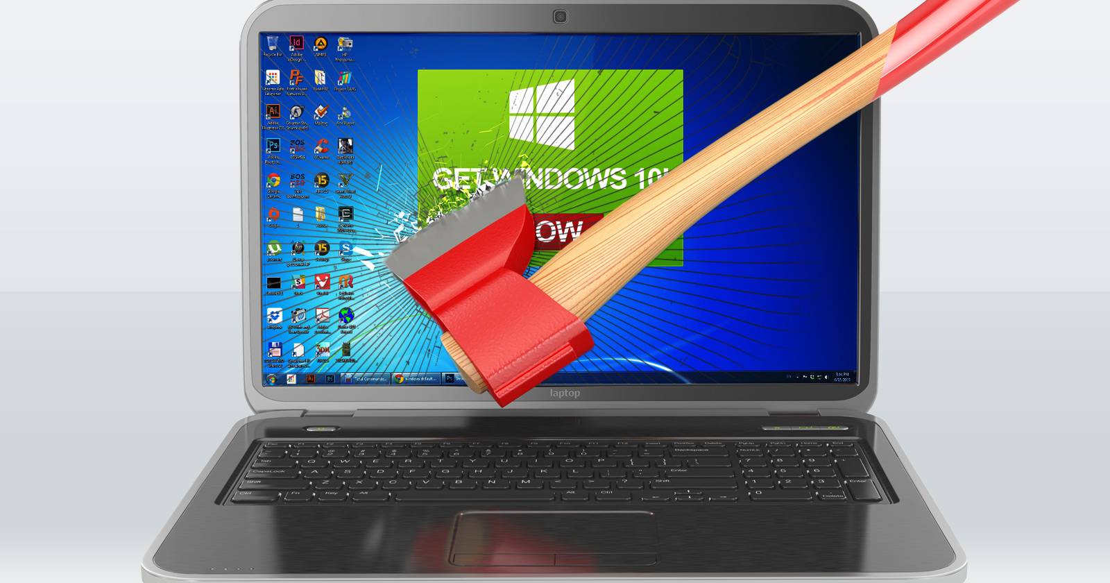 Уведомление установки Windows 10 на рабочем столе