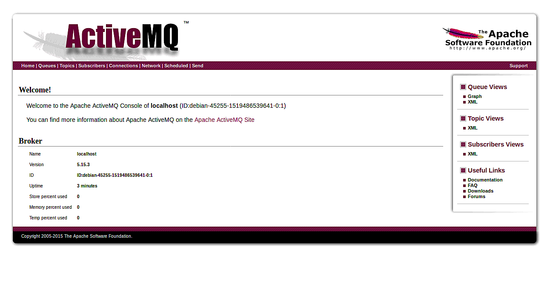 Панель мониторинга ActiveMQ с метриками и управлением очередями