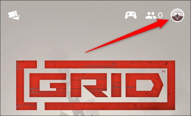 Нажмите на аватар в правом верхнем углу приложения Stadia