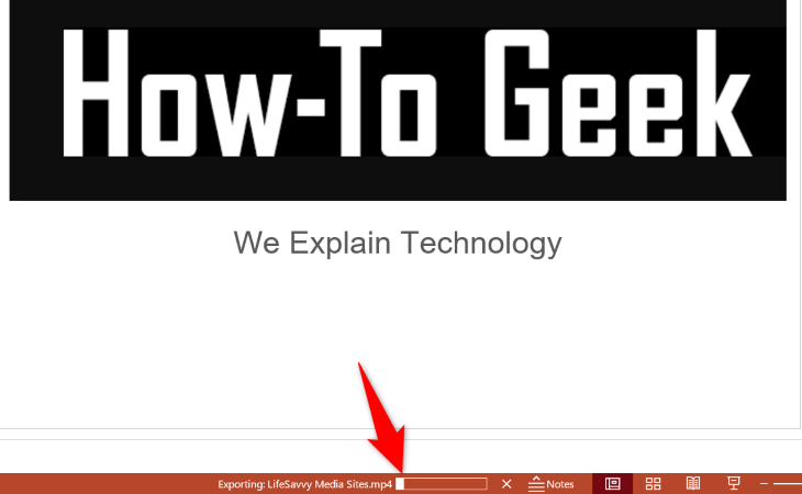 Индикатор создания видео в PowerPoint.