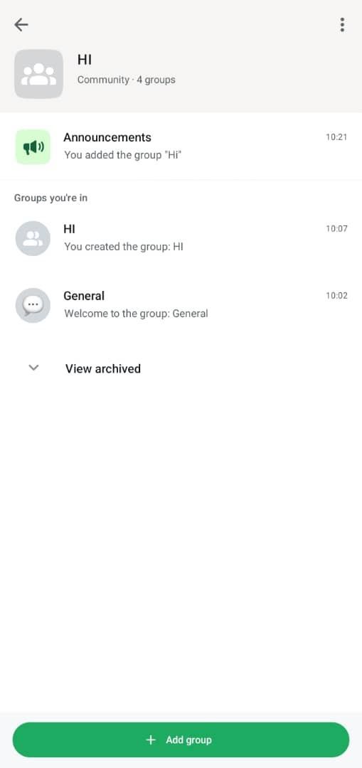 Карточка сообщества в WhatsApp