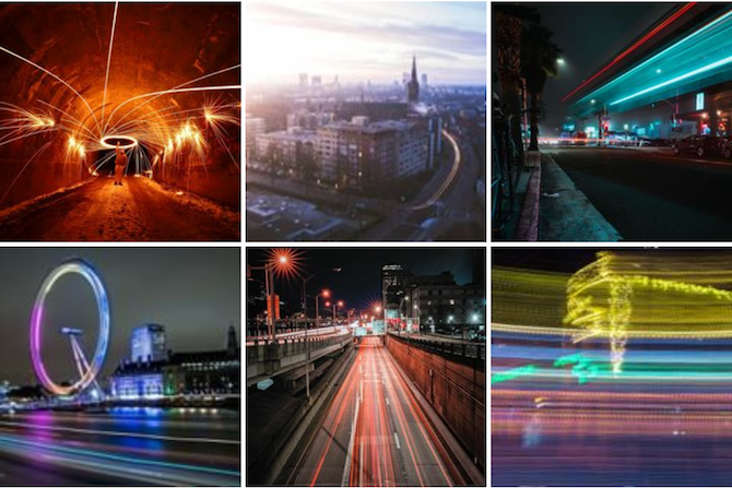 light trails instagram