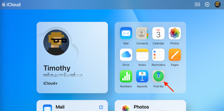 Нахождение устройств через Find My на iCloud.com