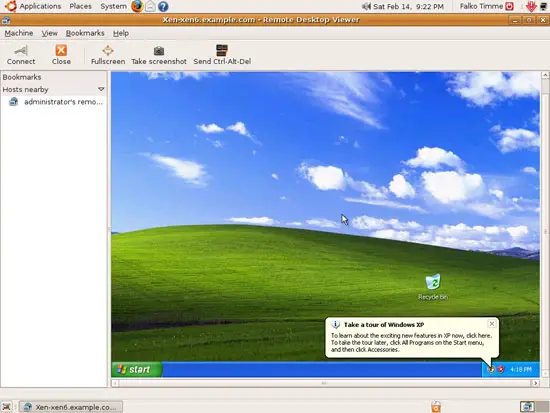 Дополнительный снимок экрана гостя в VNC