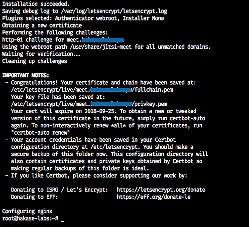 Создание сертификатов Let's Encrypt