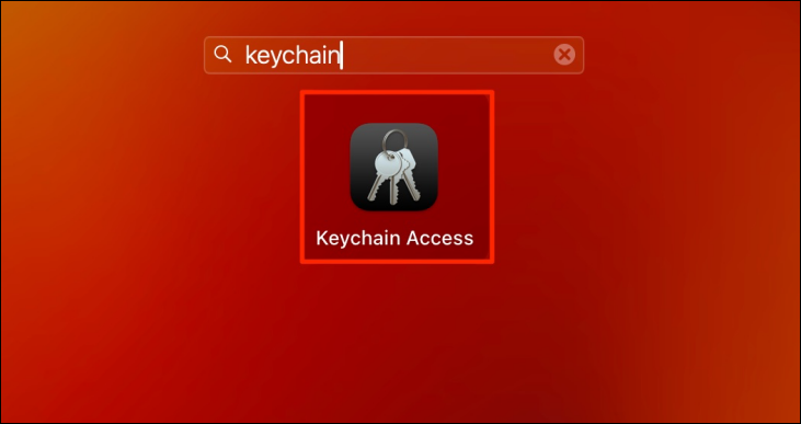 Открыть Keychain Access из Launchpad Mac