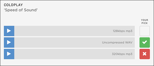 Экспериментальный тест слухового сравнения: 128kbps vs 320kbps vs WAV