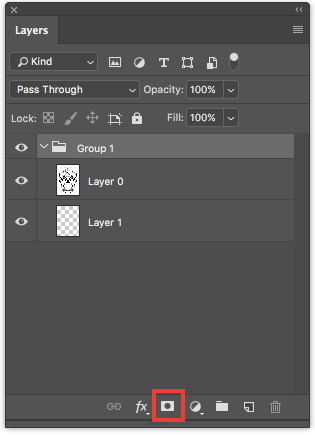 Пример добавления маски к группе слоёв