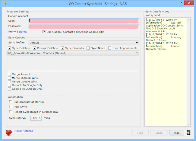 Скриншот окна входа в программу