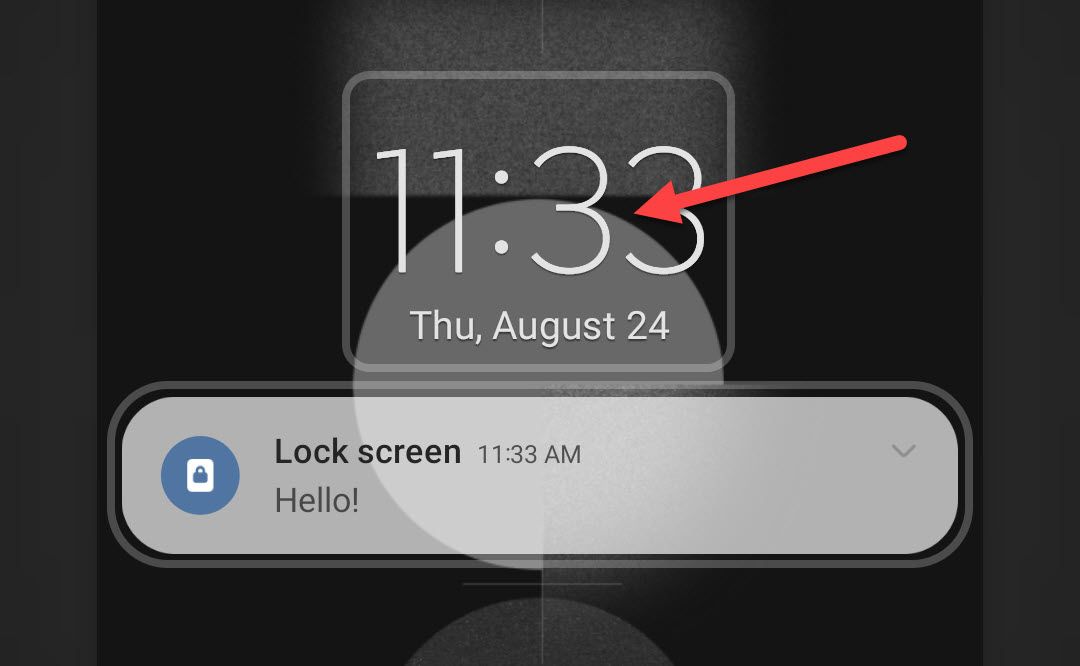Коснитесь часов на превью экрана блокировки, чтобы открыть настройки стиля