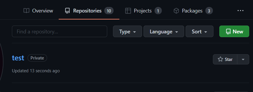Новый репозиторий в веб-интерфейсе GitHub