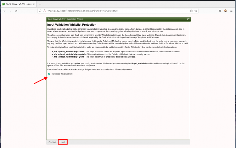 Whitelist валидации входных данных Cacti