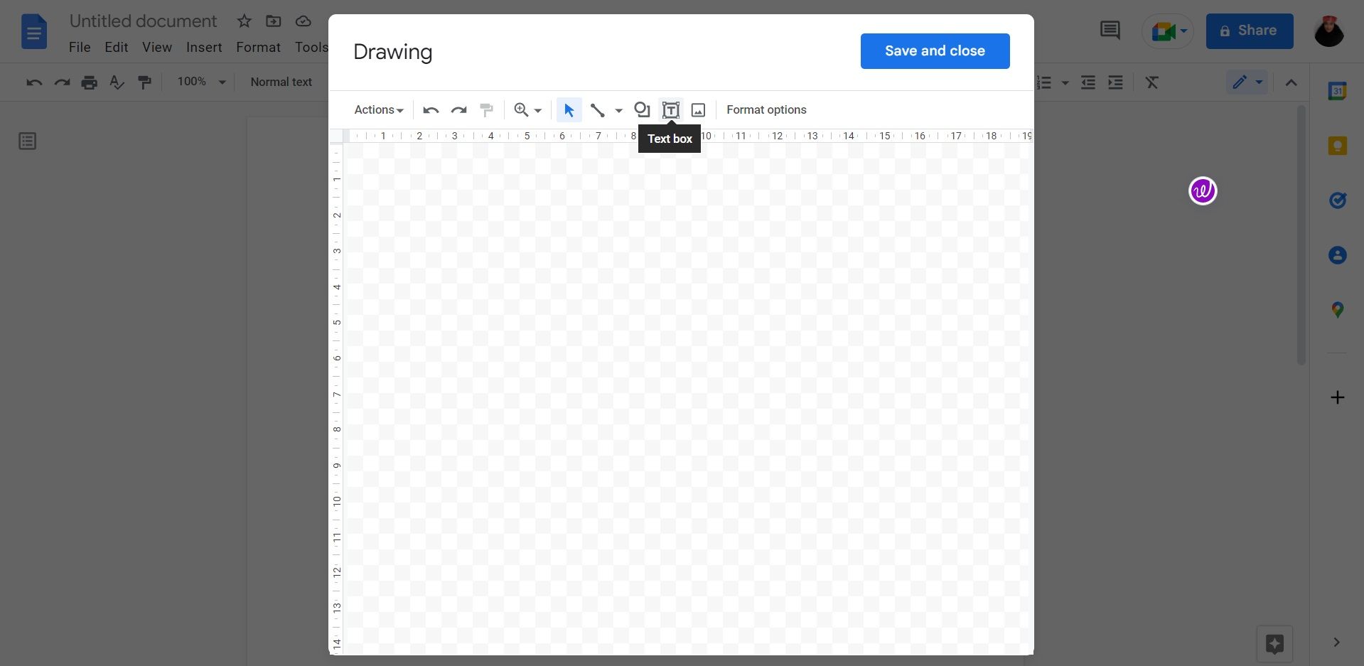 Добавление текстового поля в окне рисования