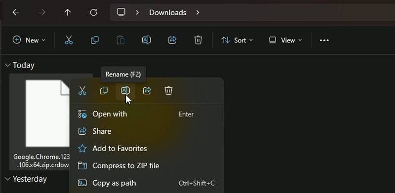 Переименование файла в Windows