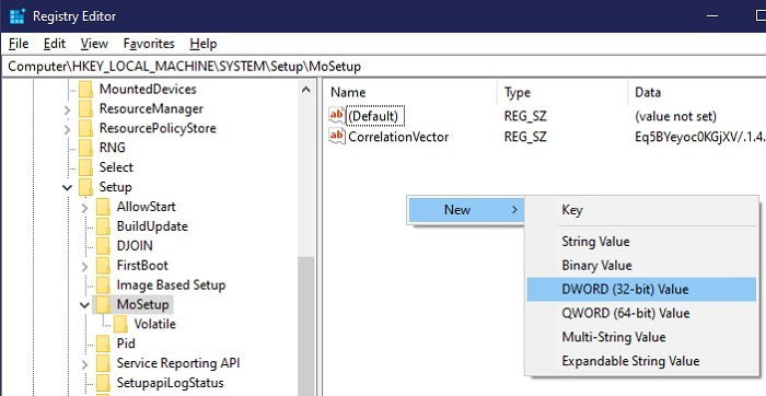 Создание нового DWORD