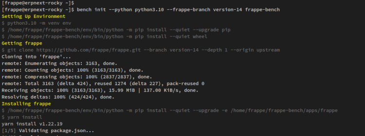 Установка frappe framework