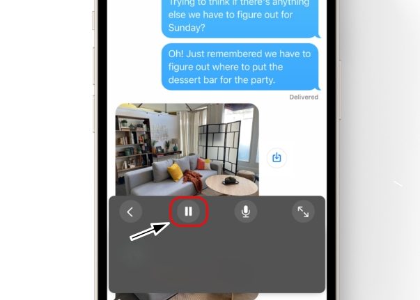 Кнопка паузы виджета