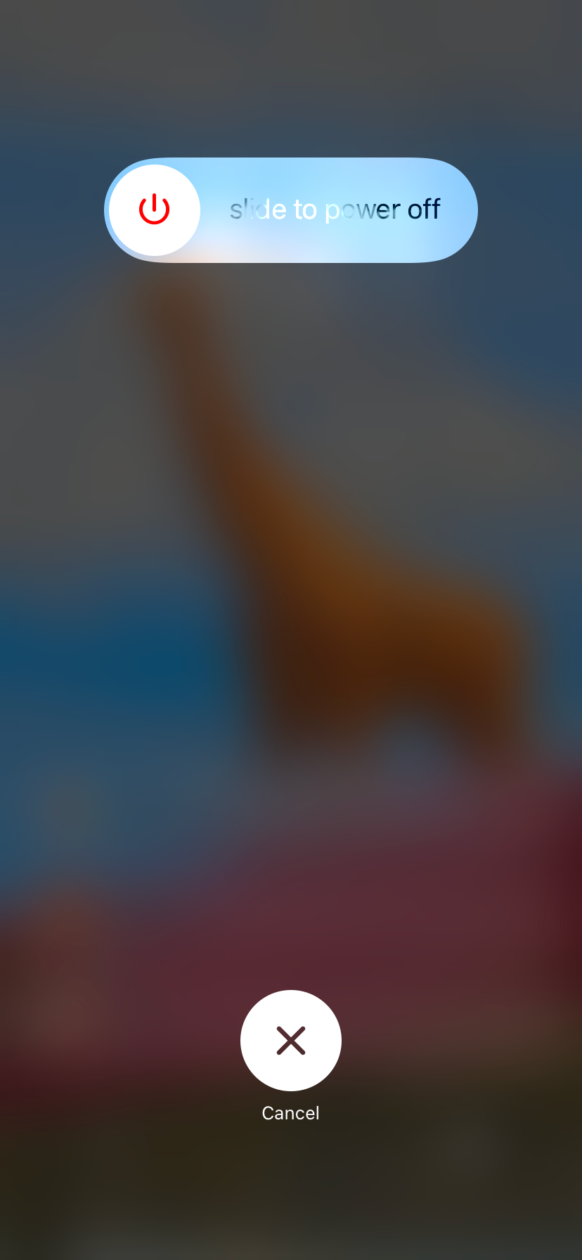 Сдвиньте ползунок, чтобы выключить iPhone