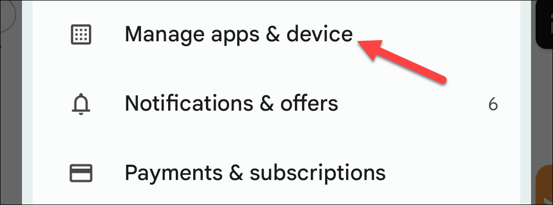Меню Play Store — Управление приложениями и устройствами