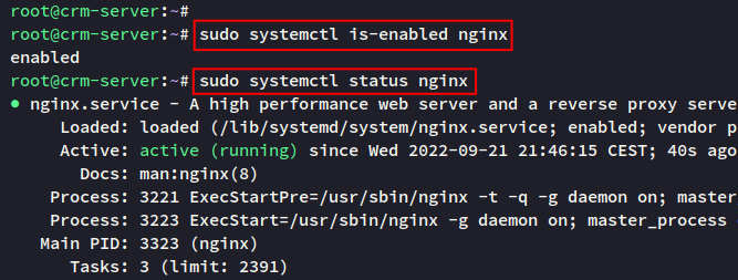 Проверка статуса Nginx