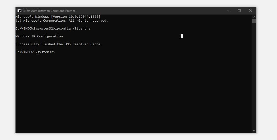 Очистка кеша DNS в командной строке Windows