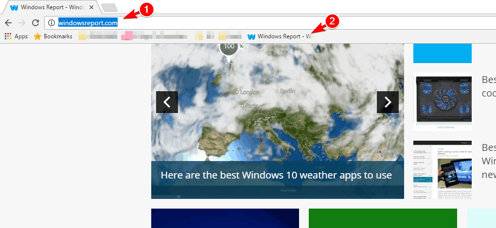 Перетаскивание сайта на панель закладок