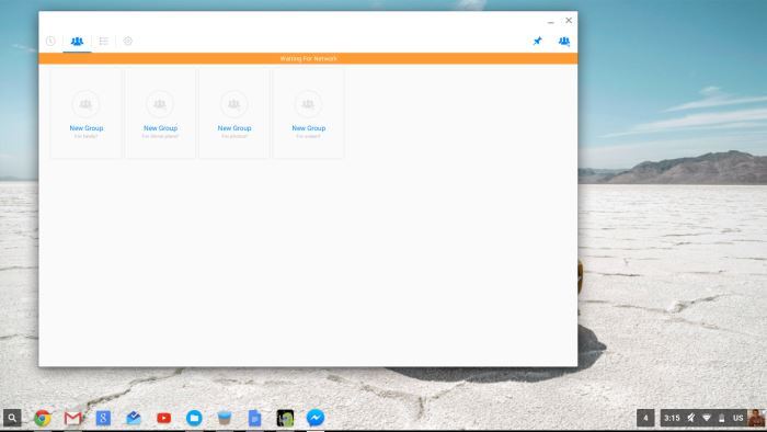 Конфигурация Android Messenger на Chromebook.