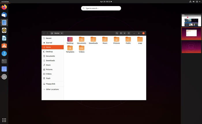 Несколько рабочих столов в GNOME