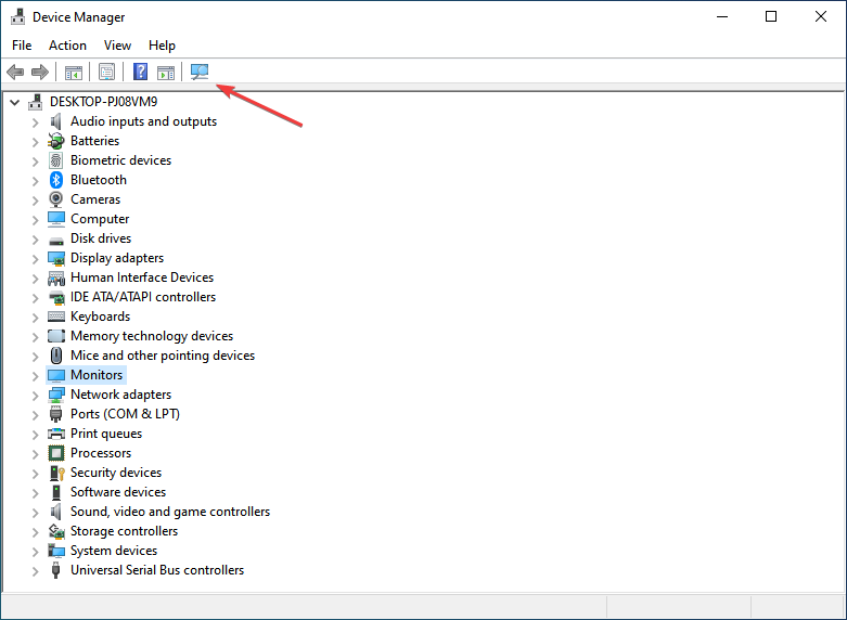 Сканирование аппаратных изменений для переустановки драйвера