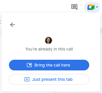 Запрос вернуть звонок в боковую панель или показать вкладку