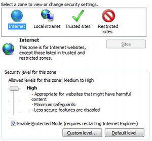 Блокировка сайтов через Internet Options в Windows