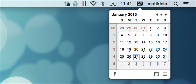 Configurações de integração com o app Calendário