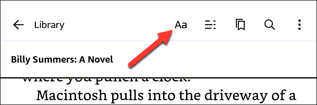Иконка меню текста и форматирования Kindle.