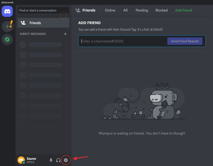 Настройки Discord