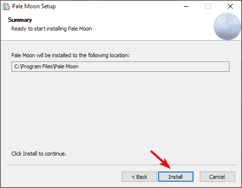 Подтверждение пути установки