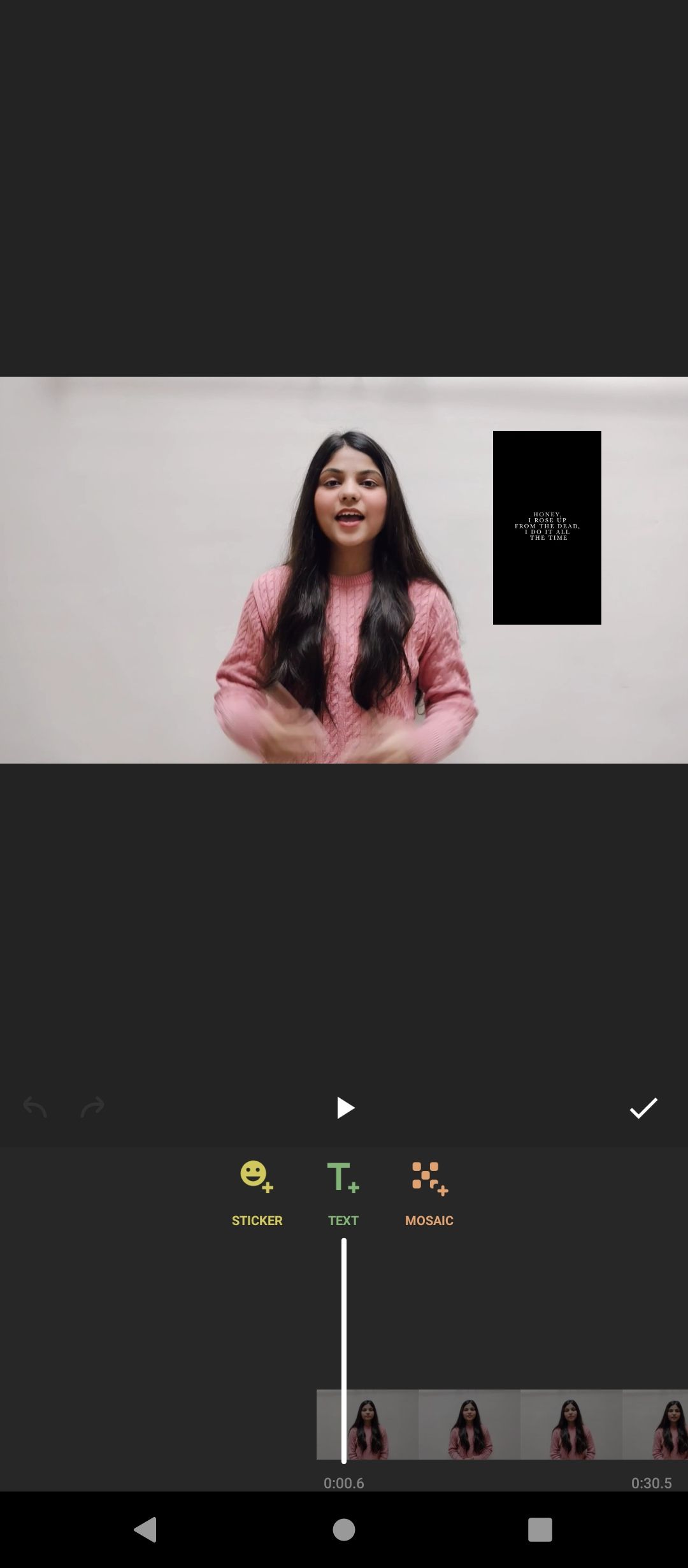 Меню стикеров в InShot