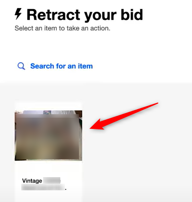 Список лотов с выбранным аукционным товаром.