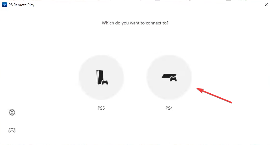 Выбор PS4 для подключения